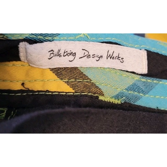 Billabong Shorts Men's 30 Yellow Green Blue Plaid Swim‎ Board Surf Trunks - Picture 7 of 10